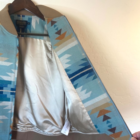 Pendleton Wool Southwestern Aztec Bomber Jacket M Limited Edition Blanket Style - Picture 8 of 12